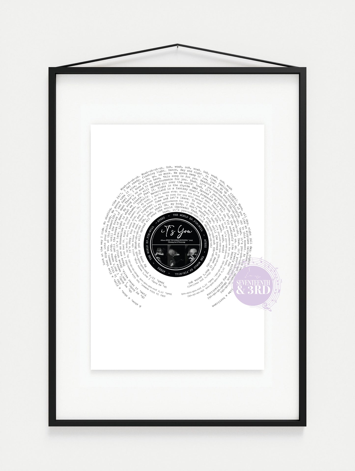 Ateez "iT's You" Lyric Inspired Print