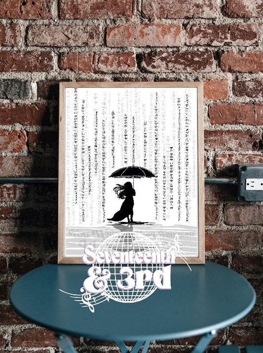 The Rose (더로즈) "She's in the rain" art poster Song Print || Korean Rock/Alt  ||