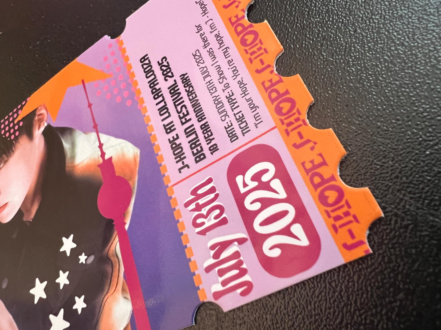 J-hope souvenir Ticket  Berlin festival Inspiration