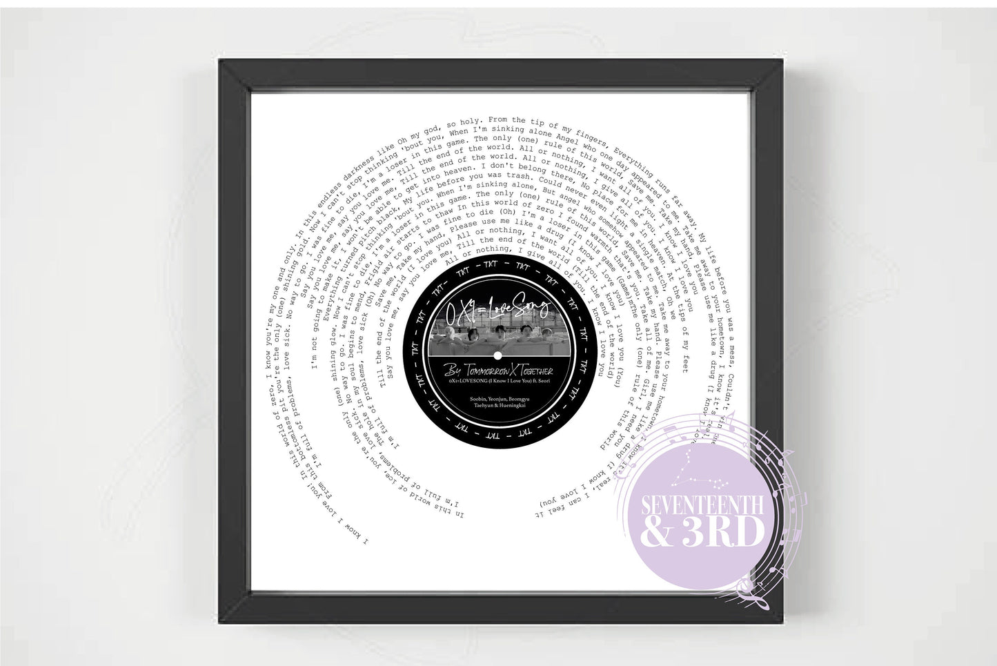 Tomorrow X Together Print "0X1=Lovesong" Full Lyric Wall Print