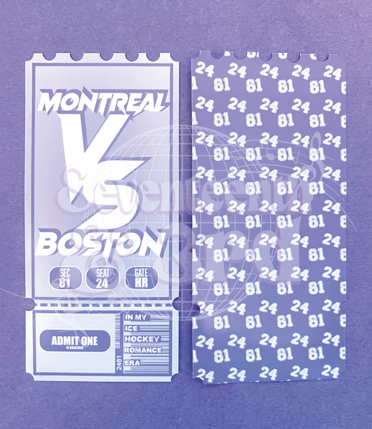 Hockey Romance inspired Ticket Book Marks