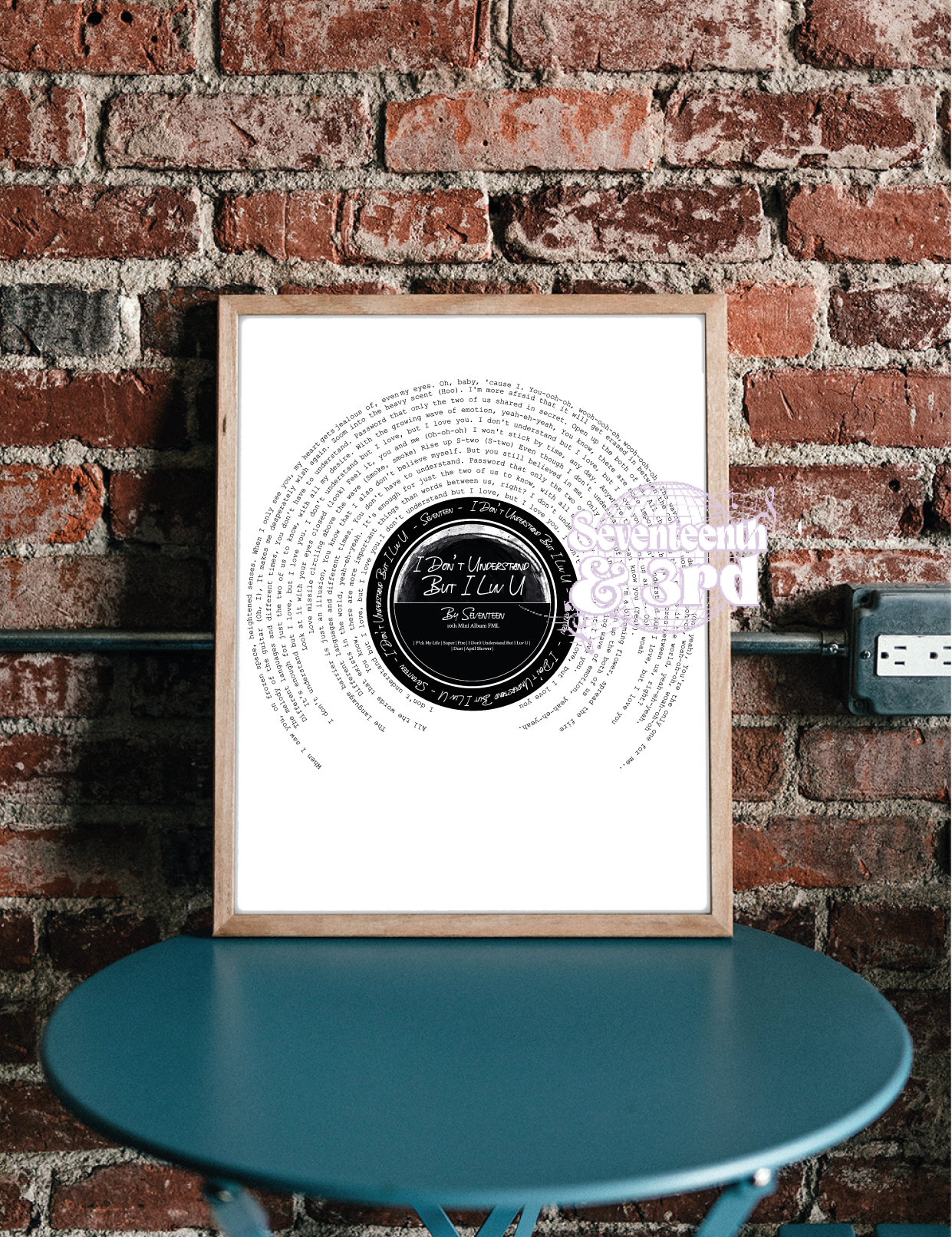 SVT "I Don’t Understand But I Luv U" Lyric print