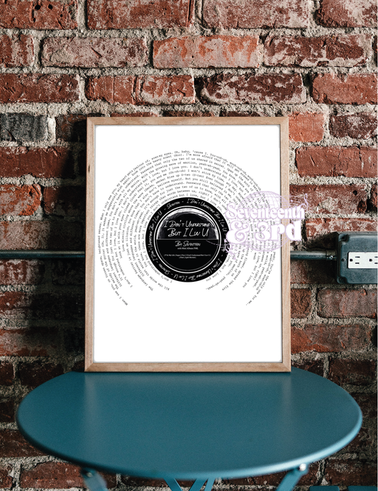 SVT "I Don’t Understand But I Luv U" Lyric print