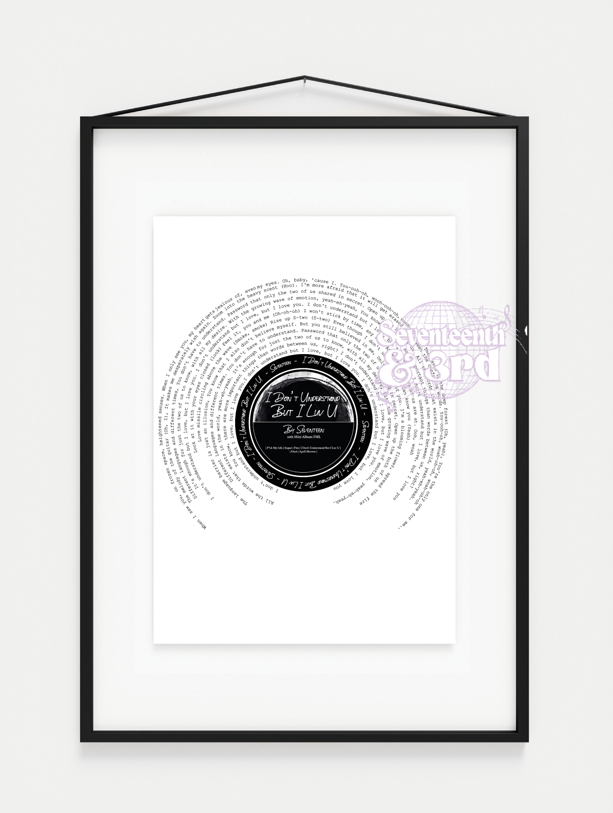 SVT "I Don’t Understand But I Luv U" Lyric print