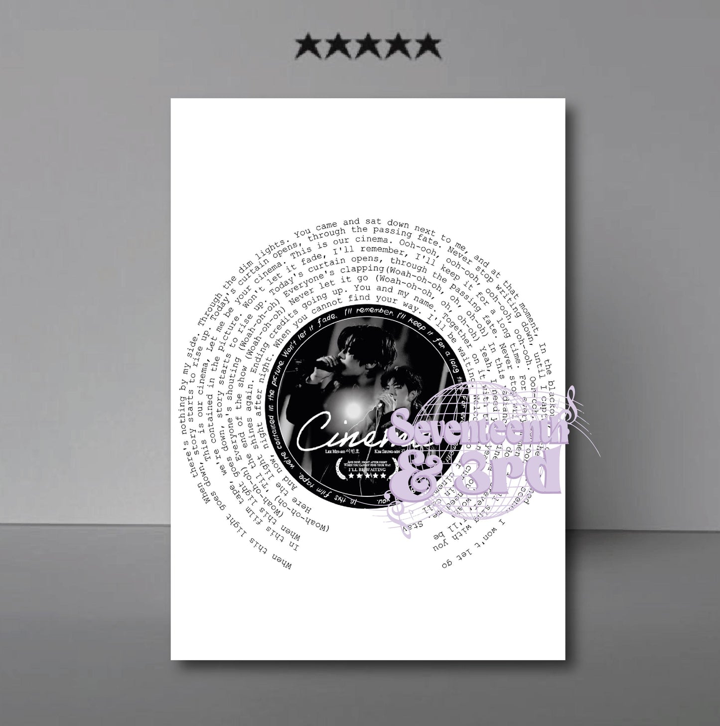 Stray Kids  "Cinema" Lyric Wall Art Print