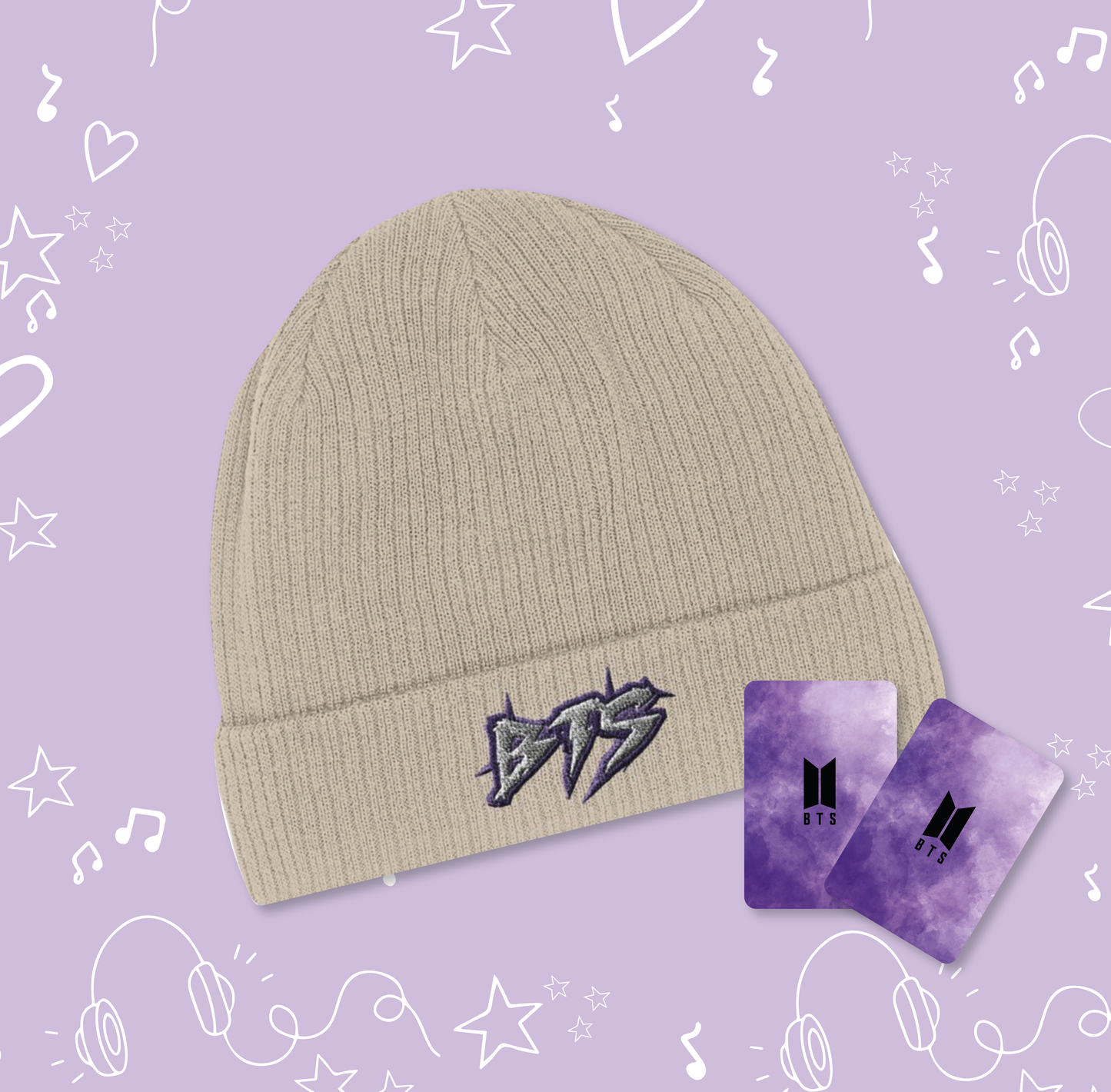 Bangtan Inspired embroidery beanie hat