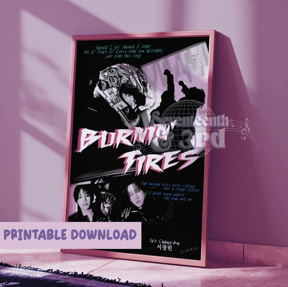 "Burnin Tires" Stray kids inspired Movie *Printable download*