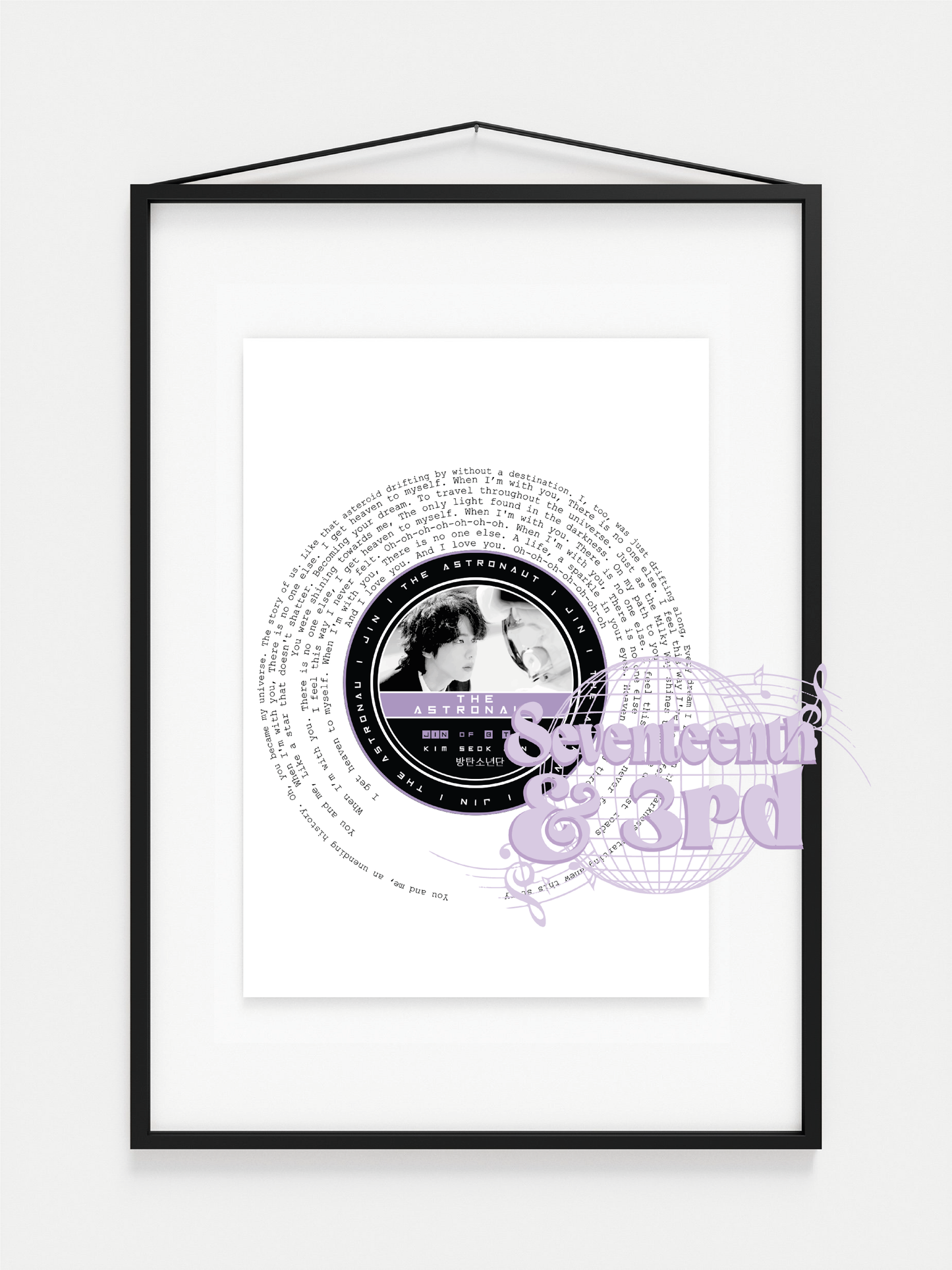 Jin BTS "Astronaut" Song Lyric Print