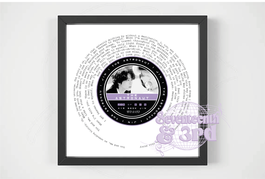 Jin BTS "Astronaut" Song Lyric Print
