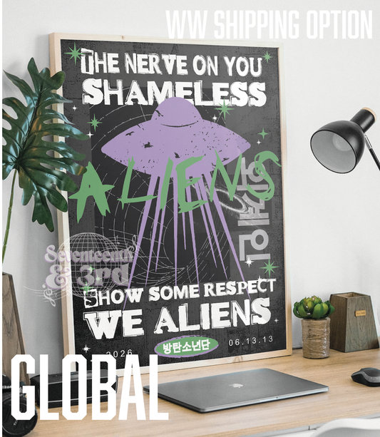 "Aliens" LARGE  BTS inspired print *WW shipping option*